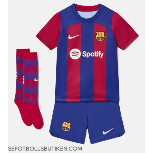 Barcelona Frenkie de Jong #21 Replika Babykläder Hemma matchkläder barn 2023-24 Korta ärmar (+ Korta byxor)